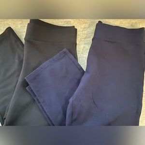 Women’s TALBOTS Black & Navy Cropped Pull On Active Pants Lot Of 2 Size SMALL